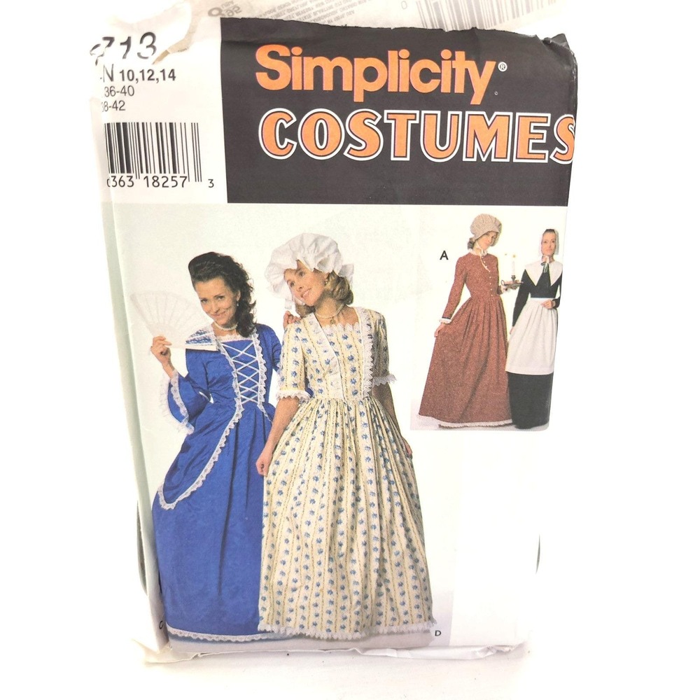 Simplicity 9713 Sz N 10, 12, 14 Colonial Puritan Prairie Pilgrim Cap Costume